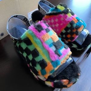 NIB UGG Fluff Yeah Slide Checks. Brand new never worn Authentic Ugg Fluff Yeah